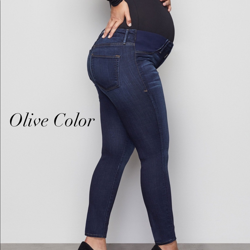 Good American Good Mama maternity Honeymoon pants olive jeans sz 12/31